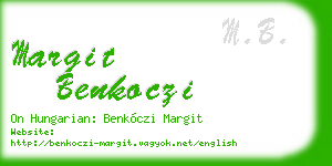 margit benkoczi business card